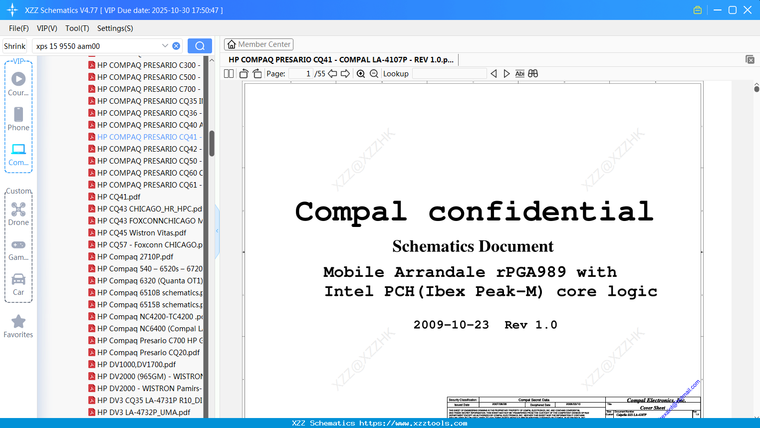 Laptop HP COMPAQ PRESARIO CQ41 - COMPAL LA-4107P - REV 1.0